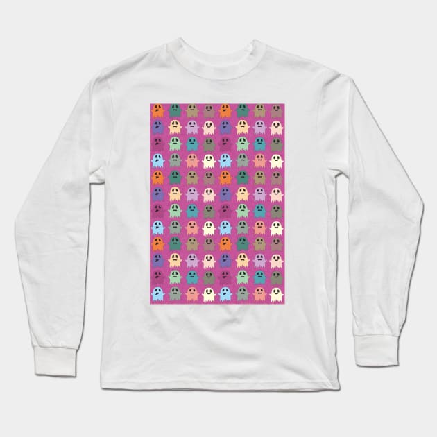 Ghosts Halloween violet Long Sleeve T-Shirt by gOOrol